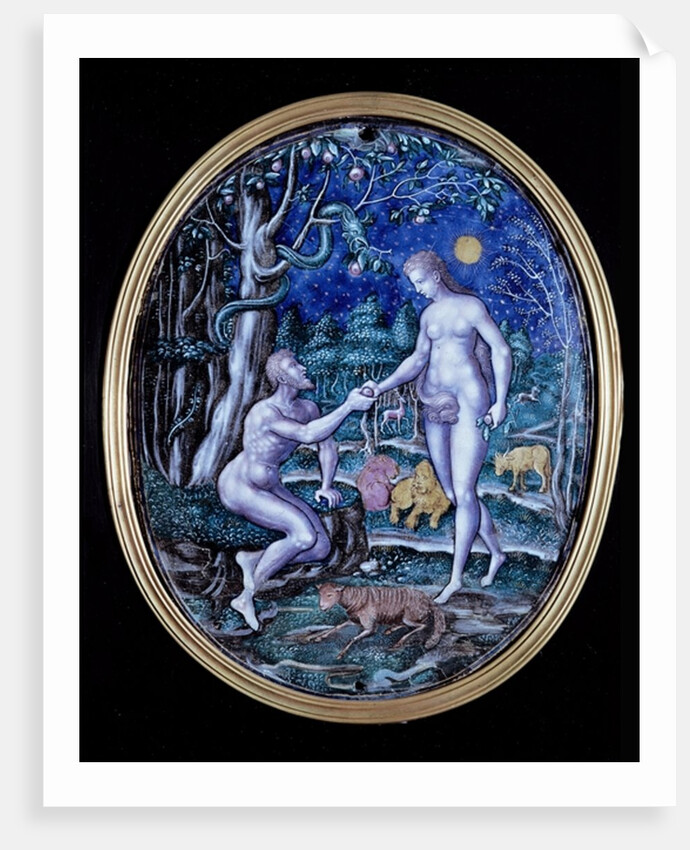 Limoges plaque depicting Adam and Eve, c.1570 by French School