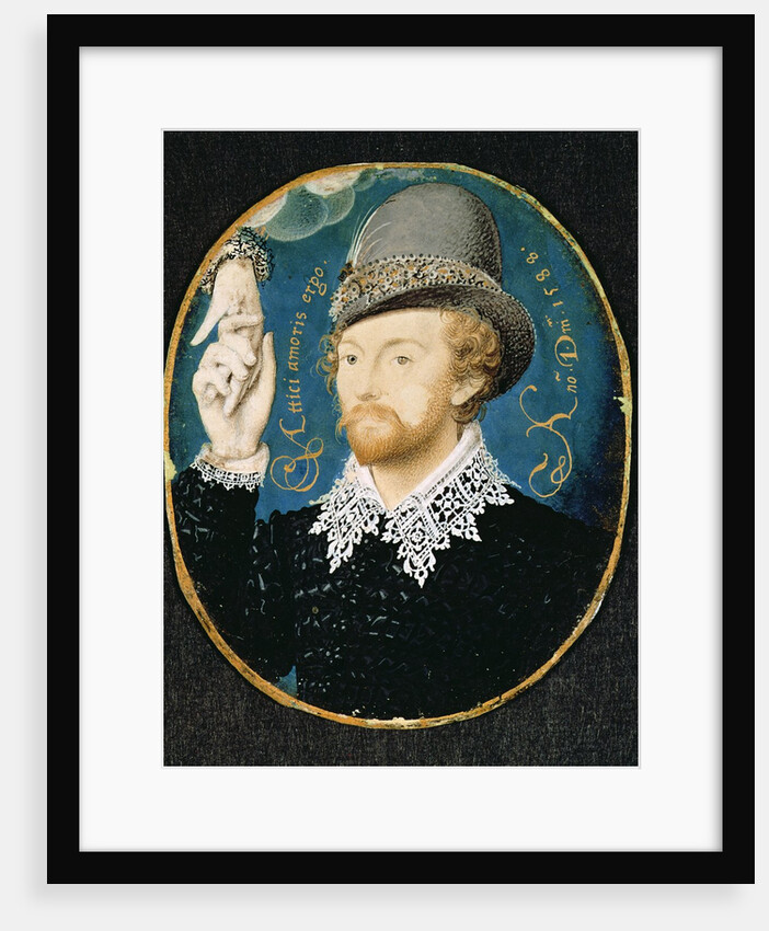 Man clasping hand from a cloud, possibly William Shakespeare, 1588 by Nicholas Hilliard