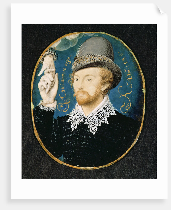 Man clasping hand from a cloud, possibly William Shakespeare, 1588 by Nicholas Hilliard