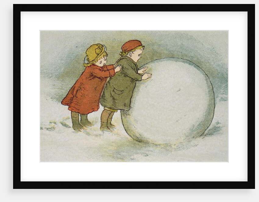 Children Rolling Snowballs by Lizzie Mack