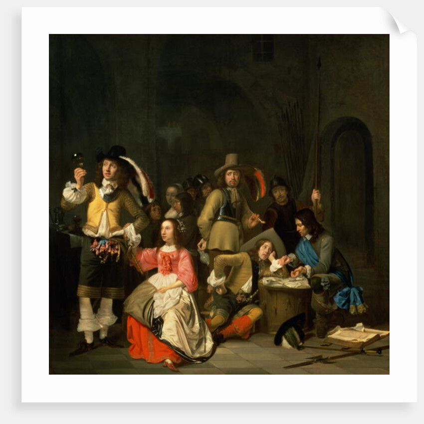 A Company of Soldiers in a Guardroom preparing for Battle by Simon Kick