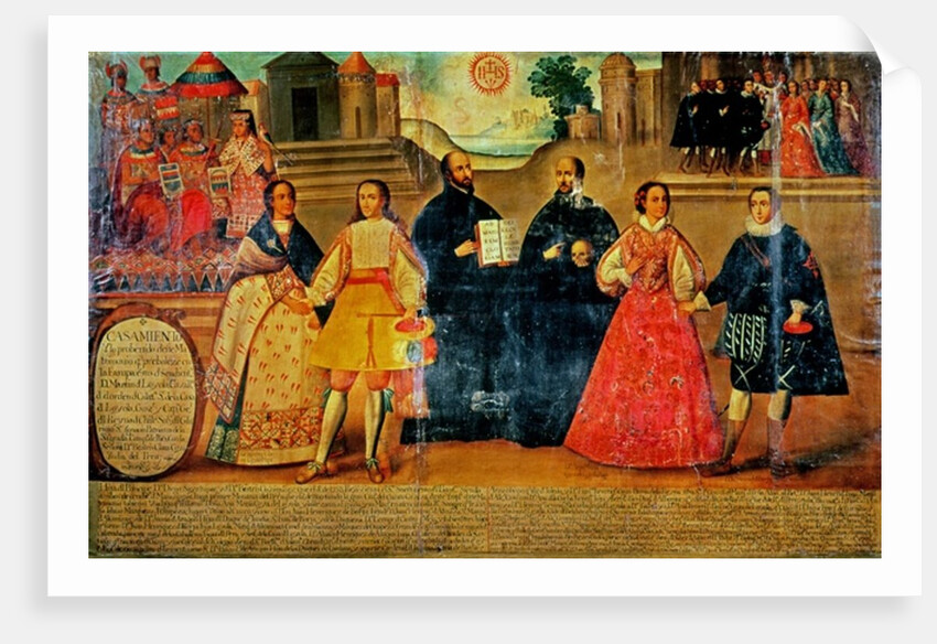 Double wedding between two Inca women and two Spaniards in 1558, c.1750 by Spanish School