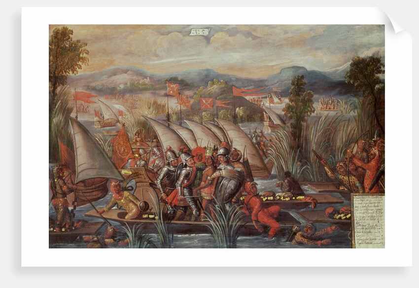 The Capture of Guatemoc, the last Aztec Emperor of Mexico by Spanish School