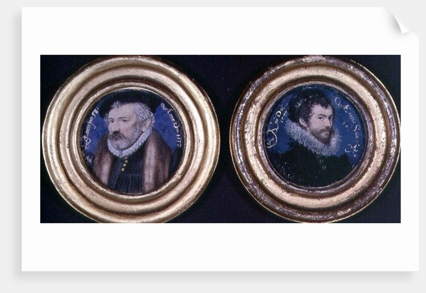 LtoR:Richard Hilliard the artist's father, c.1577, and Self Portrait, 1577 by Nicholas Hilliard