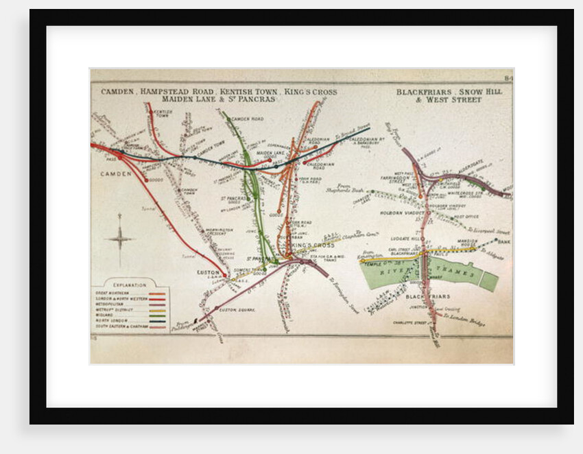 Transport map of London, c.1915 by English School