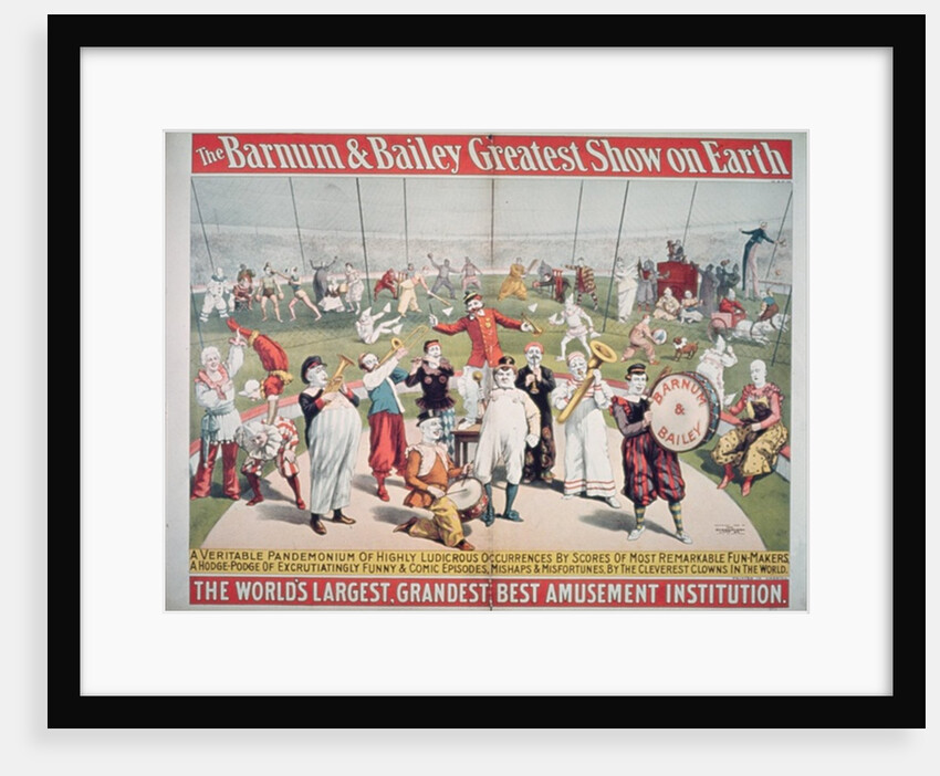 Poster advertising the Barnum and Bailey Greatest Show on Earth by American School