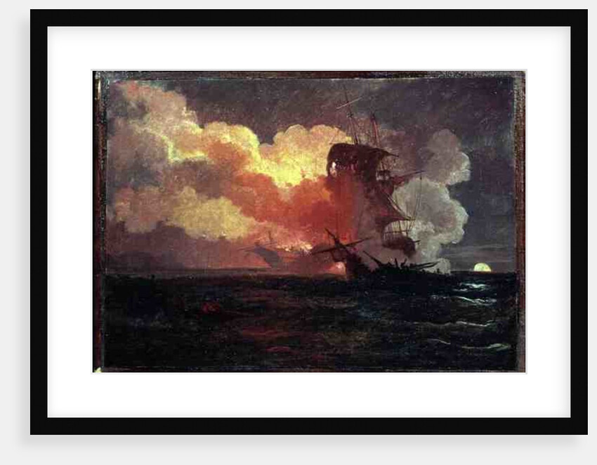 A Naval Engagement by Philip James de Loutherbourg