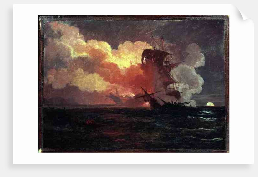 A Naval Engagement by Philip James de Loutherbourg