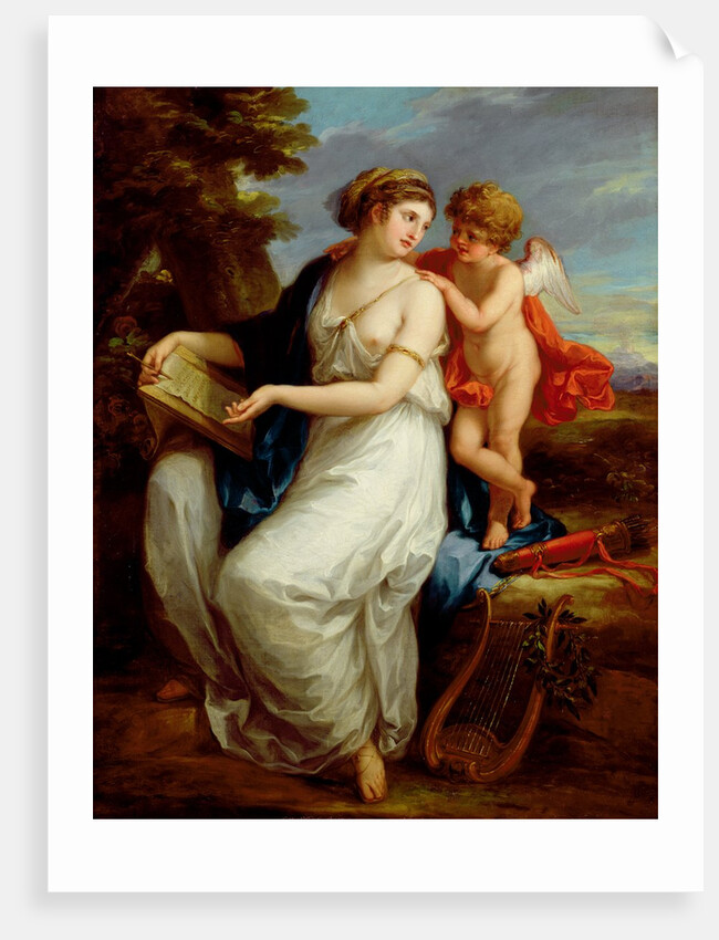 Sappho inspired by Love by Angelica Kauffman