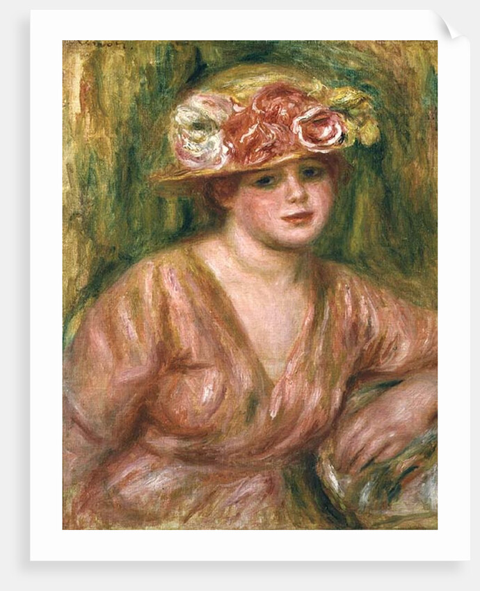 The Rose Hat or Portrait of Lady Hessling by Pierre Auguste Renoir