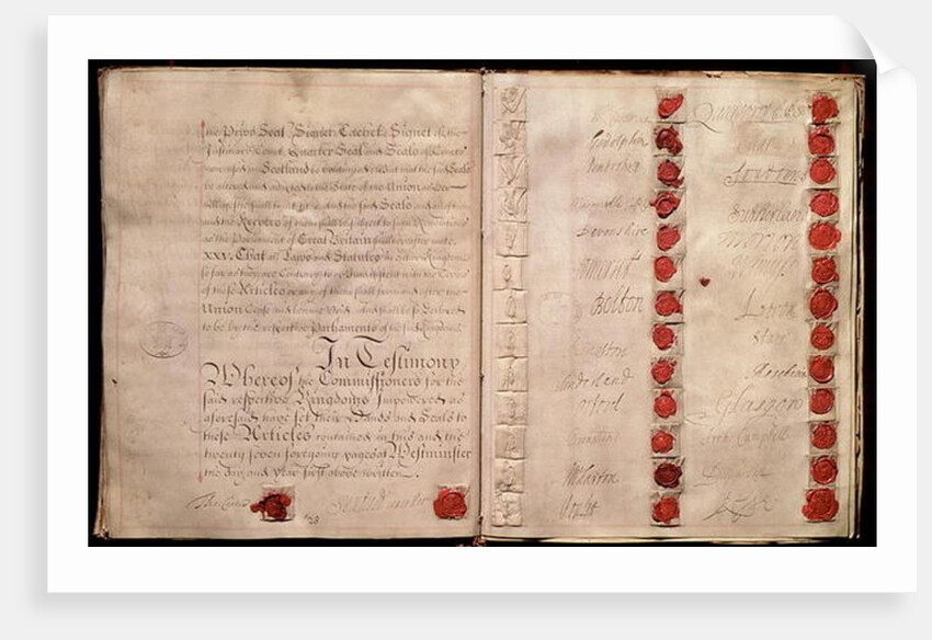 Articles of Union between England and Scotland from the House of Lords record office, 1707 by Anonymous