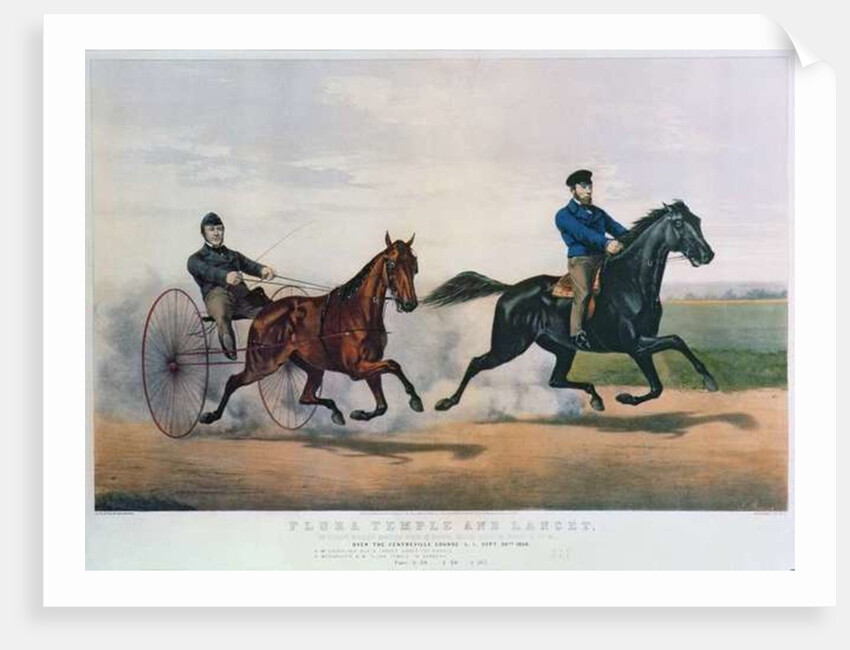 Flora Temple and Lancet racing on the Centreville Course, 1856 by N. and Ives J.M. (1824-95) Currier
