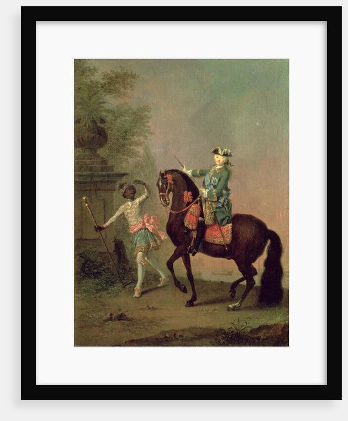 Portrait of Empress Elizabeth Petrovna on Horseback with a Negro Boy, 1743 by Georg Christoph Grooth