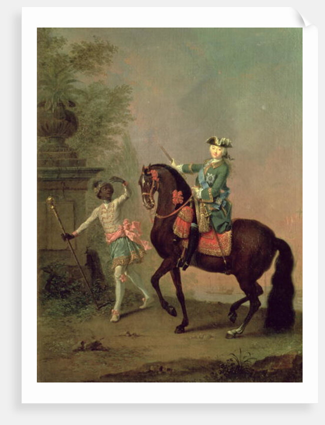 Portrait of Empress Elizabeth Petrovna on Horseback with a Negro Boy, 1743 by Georg Christoph Grooth