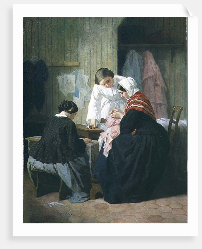 Ladies Sewing by Jules Trayer