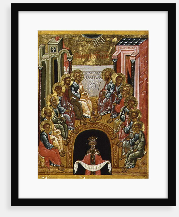 The Descent of the Holy Spirit, Russian icon from the Cathedral of St. Sophia, Novgorod School, 15th century by School Russian