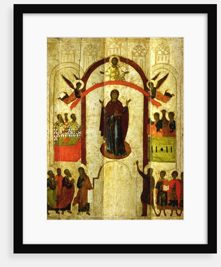 The Protection of the Theotokos Russian icon from the Zverin Monastery, 1399 by Novgorod School