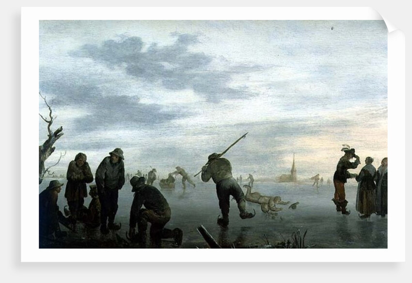 Winter Landscape with Skaters by Dutch School
