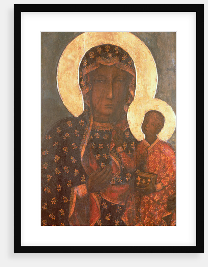 The Black Madonna of Jasna Gora, Byzantine-Russian Icon by School Russian