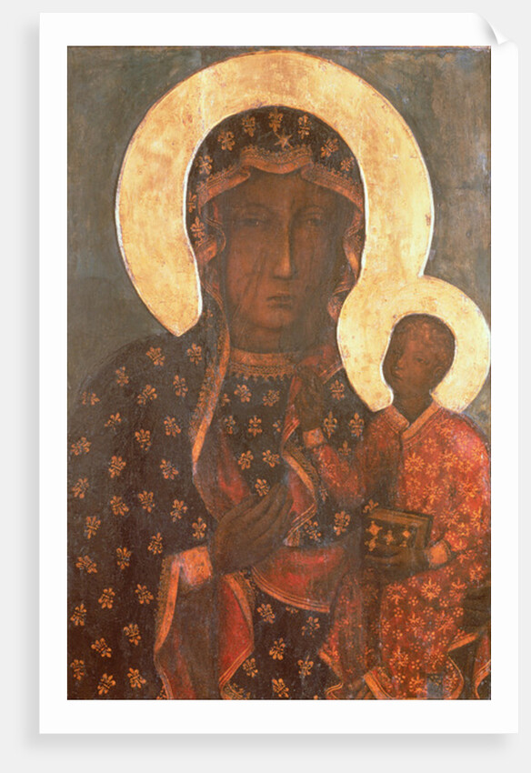 The Black Madonna of Jasna Gora, Byzantine-Russian Icon by School Russian