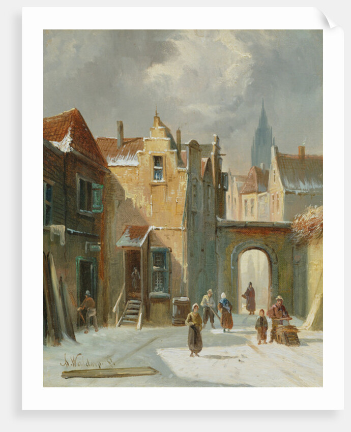 Winter Street Scene by Anthonie Waldorp