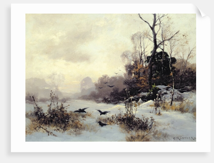 Crows in a Winter Landscape, 1907 by Karl Kustner