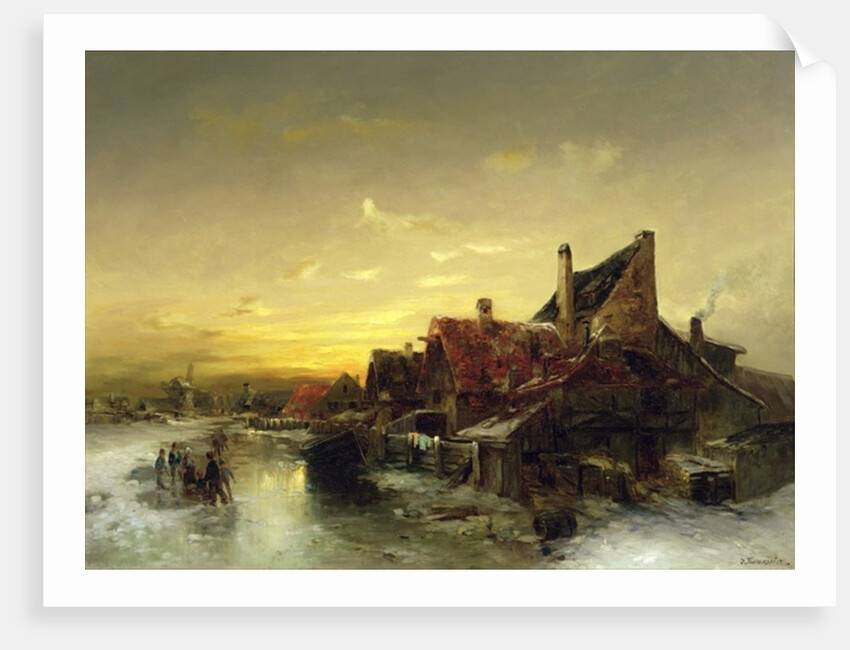 Children Playing on the Ice by Desire Tomassin