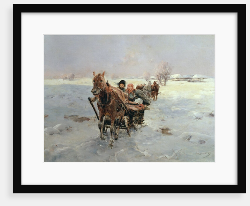 Sleighs in a Winter Landscape by Janina Konarsky