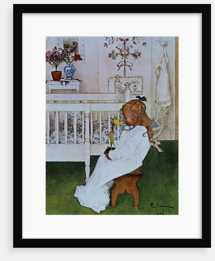 Lisbeth with a yellow tulip by Carl Larsson