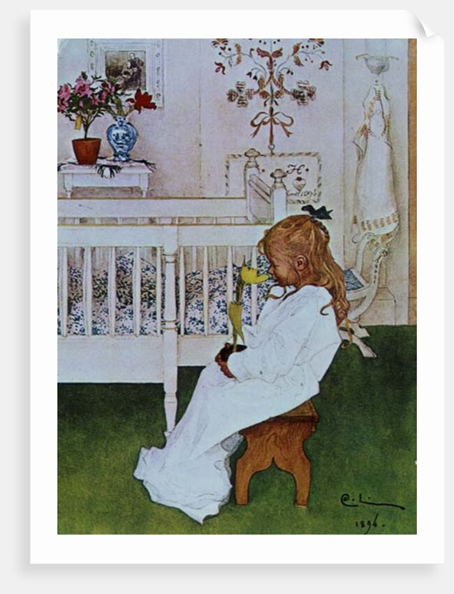 Lisbeth with a yellow tulip by Carl Larsson