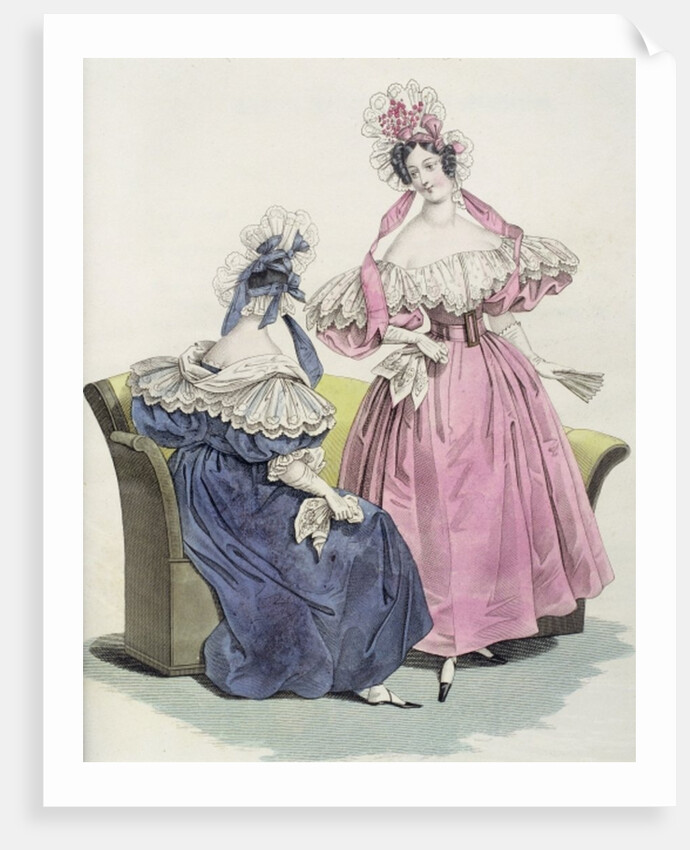 Fashion plate from, 'Le Follet Courrier des Salons Modes', 1832 by French School