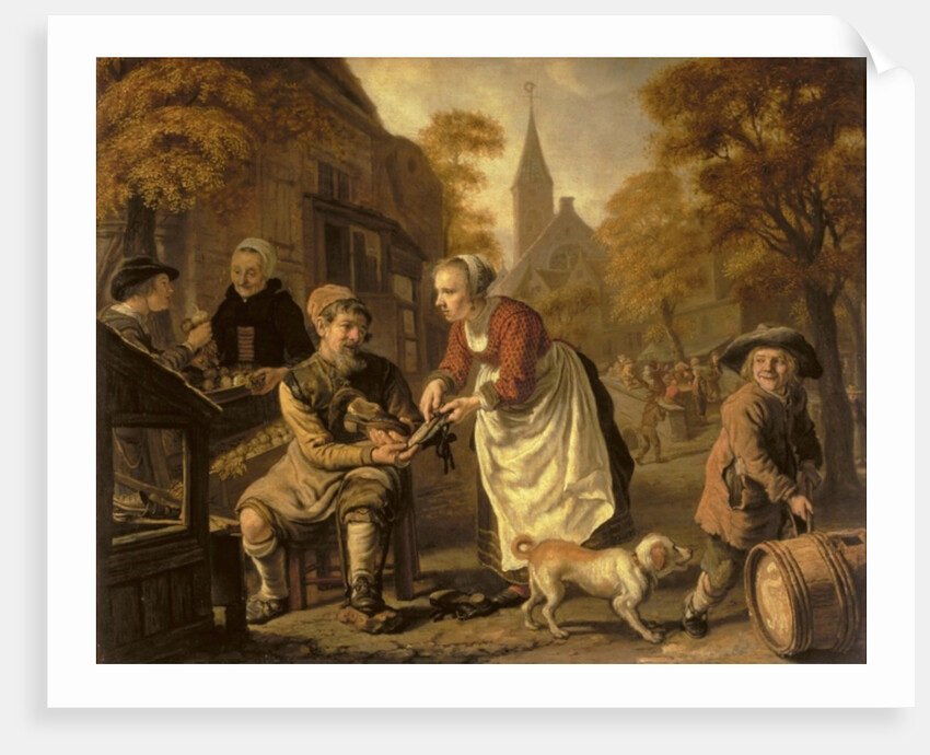A Village Scene with a Cobbler, c.1650 by Jan (1620-76) Victors