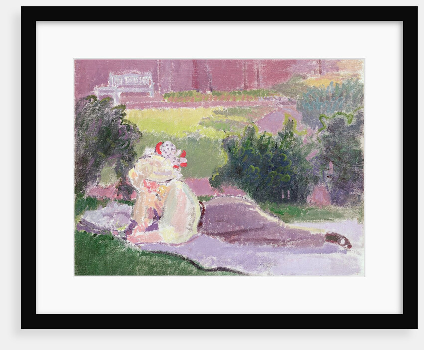 The Artist's wife in the Garden of Rowlandson House by Spencer Frederick Gore