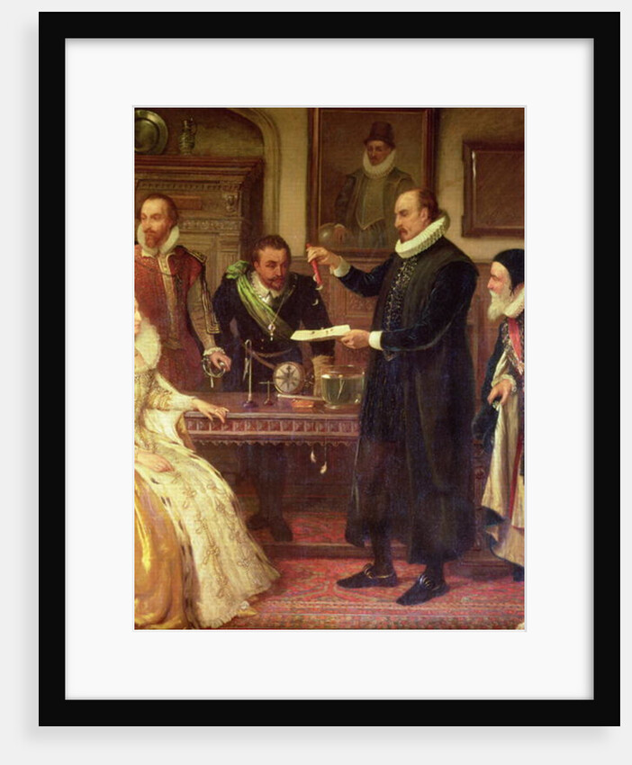Dr William Gilbert Demonstrating his Experiment on Electricity to Queen Elizabeth I and her Court by Arthur Ackland Hunt