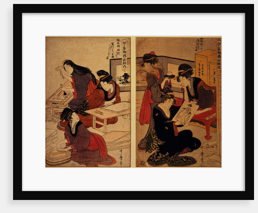 Artisans Making a Woodcut, c.1857 by Kitagawa Utamaro