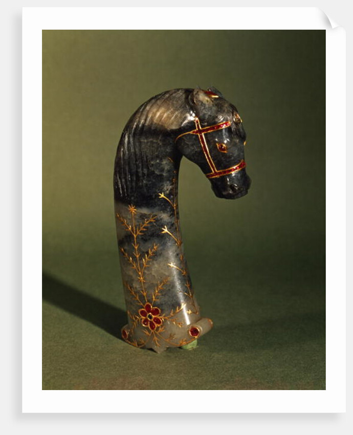 Dagger handle in the form of a horse's head, Mughal, c.1658-1710 by School Indian