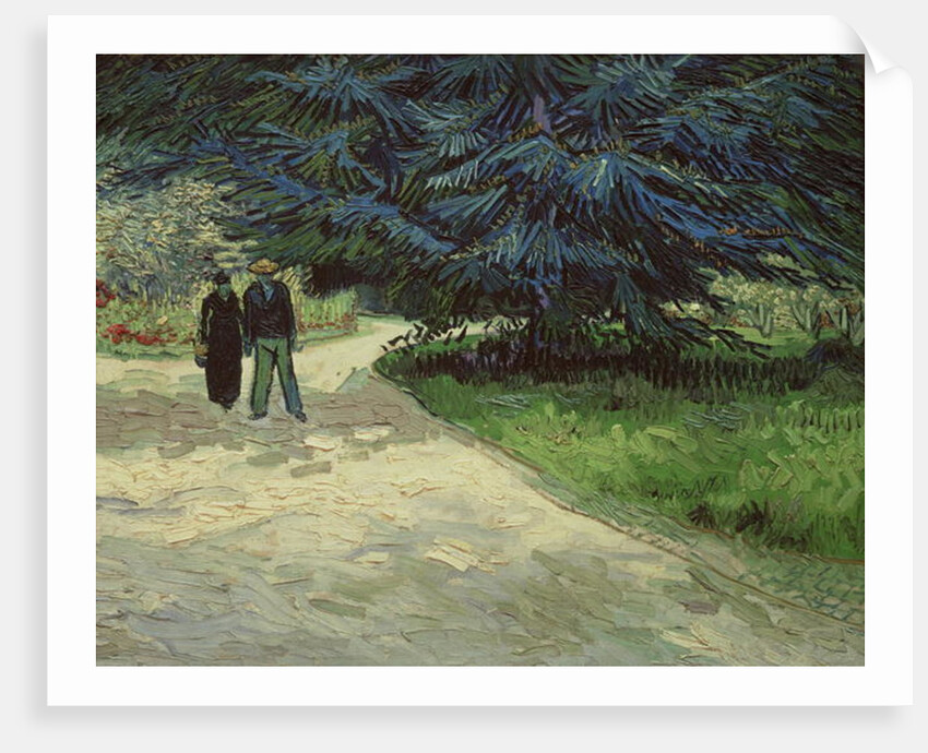 Public Garden with Couple and Blue Fir Tree: The Poet's Garden III, 1888 by Vincent van Gogh