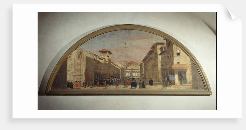 Lunette with view of Via de' Servi, Florence by Florentine School