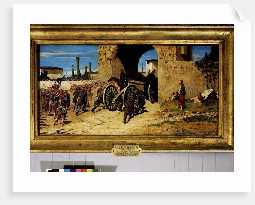 Avanti a braccia, entry of the French zouaves and the toscan artillery in Rubiera by Telemaco Signorini