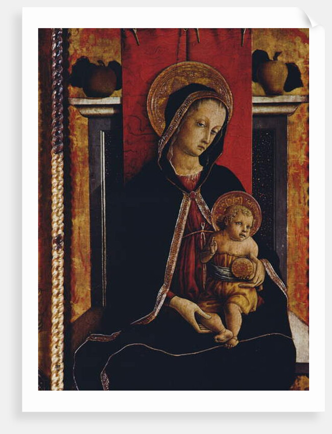 Madonna and Child, detail from the San Silvestro polyptych, 1468 by Carlo Crivelli