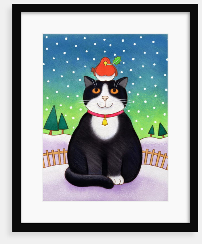 Cat with Robin by Cathy Baxter