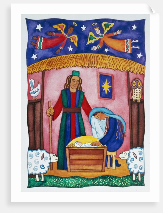 Nativity with Angels by Cathy Baxter