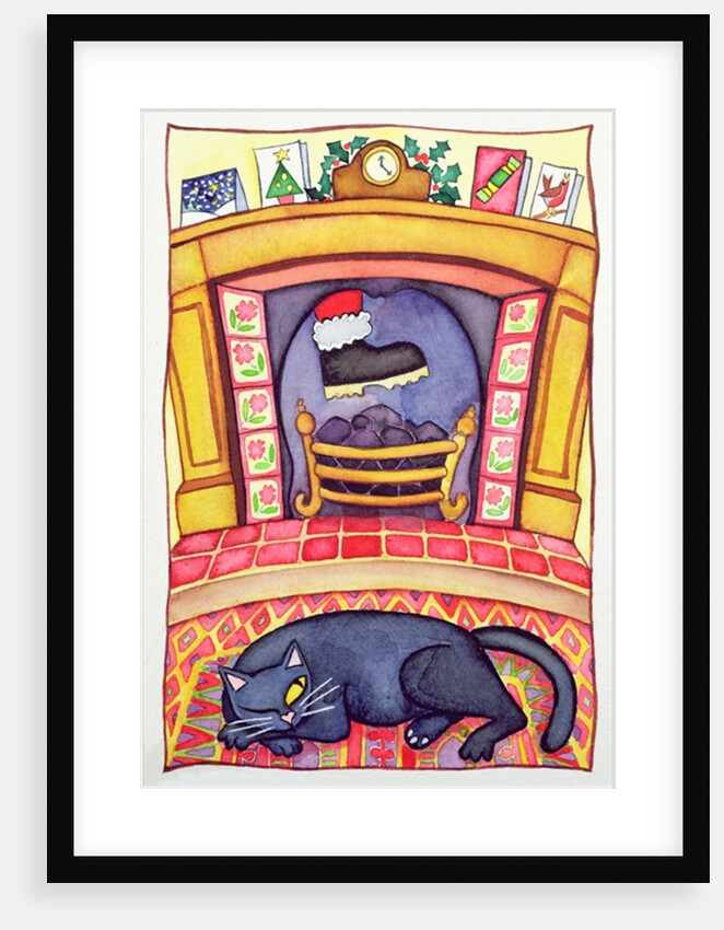 Santa Arriving Down the Chimney by Cathy Baxter