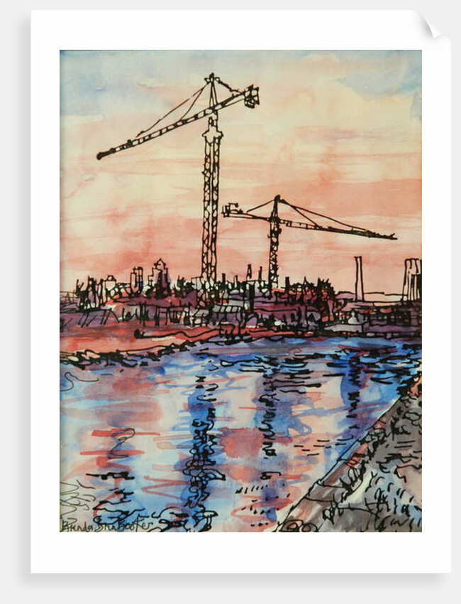 Canal Evening with Cranes by Brenda Brin Booker