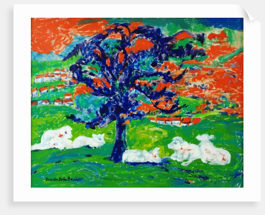 White Bullocks under a Tree by Brenda Brin Booker