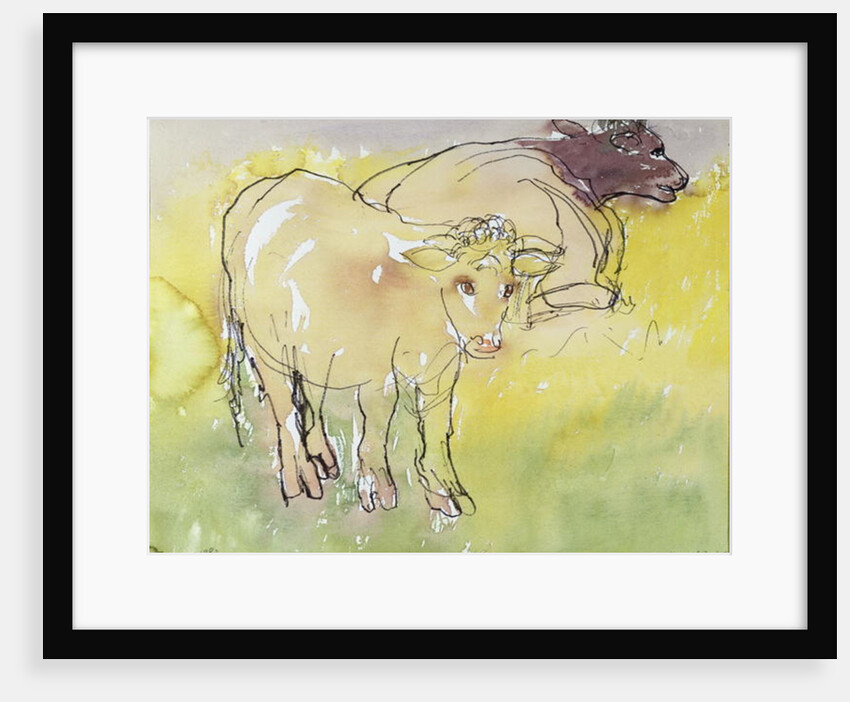 Young Bullocks in the Meadow, 1983 by Brenda Brin Booker