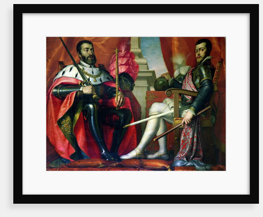 Carlos I and Felipe II by Spanish School