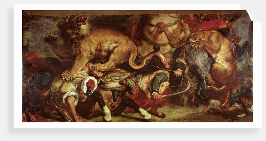 The Lion Hunt, 1855 by Ferdinand Victor Eugene Delacroix