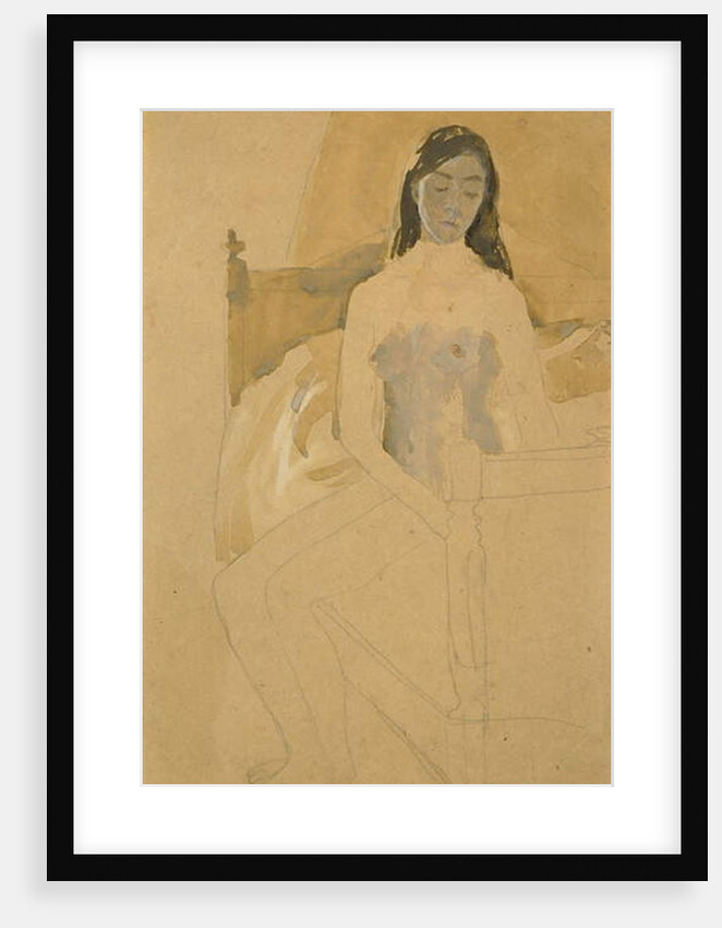 Self Portrait, Naked, Sitting on a Bed by Gwen John