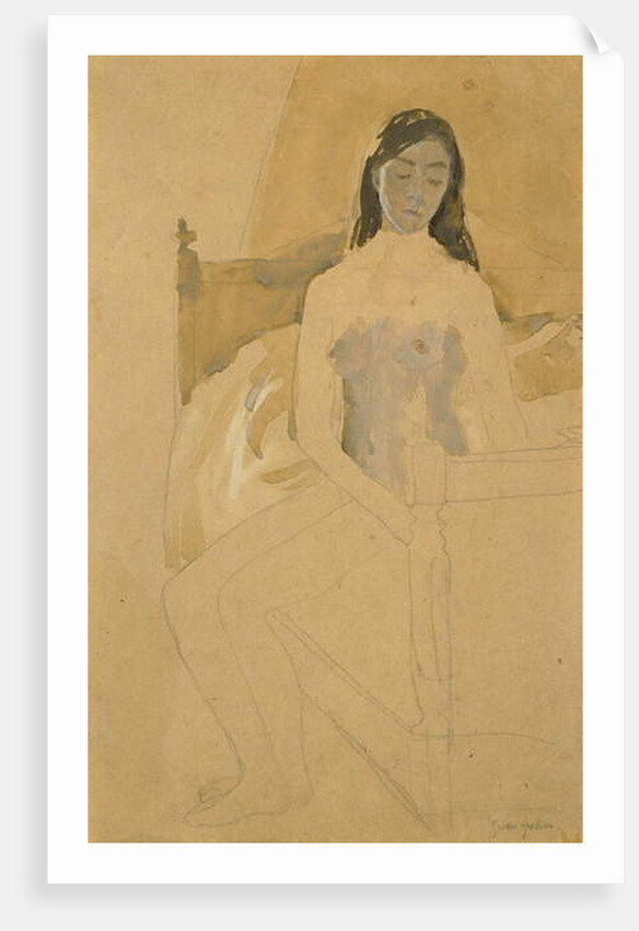 Self Portrait, Naked, Sitting on a Bed by Gwen John